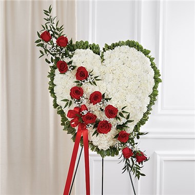 Always In My Heart&trade; Floral Heart- Red & White